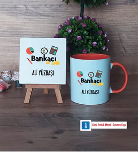 Bankacı Dekoratif Taş, Kupa Bardak Kırmızı Hediye (Model 12)