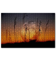 Cakapuzzle Buğday Başaklarının Ardında Muhteşem Dolunay  Puzzle Yapboz MDF (Ahşap) (1000 Parça)
