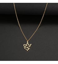 Kişiye Özel 925 Ayar Gümüş Barış Güvercini Kolye (Gold)