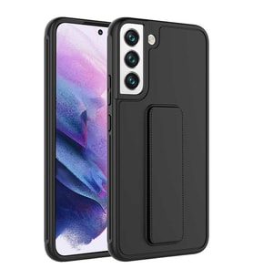 Galaxy S22 Plus Kılıf Zore Qstand Katlanabilir Standlı Kılıf (Siyah)