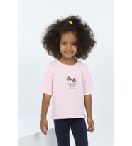 Toontoy Kız Çocuk Panama Beach Baskılı Tişört (Açık Pembe)