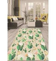 Dijital Kaymaz Taban Yıkanabilir Modern Renkli Salon Halısı Mutfak Halısı Yolluk ND-HT-473 (Yeşil)