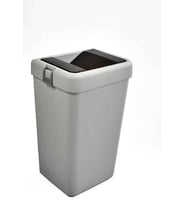 Motek 40 Litre Hassas Kapaklı Tek Gözlü Çöp Kovası (Gri)