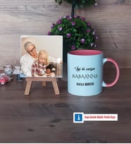 Babaanneye Hediye Fotoğraflı Dekoratif Taş, Kupa Bardak Beyaz Hediye (Model 6)