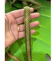 EN 1 CM ETNİK DESENLİ ŞERİT DİKİŞ GİYİM AKSESUARI 1 METRE (Yeşil)