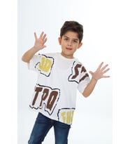 Toontoy Erkek Çocuk Baskılı Tişört (Ekru)