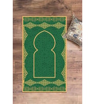 EVDEYA Dijital Baskılı Yıkanabilir Şık Motifli Namazlık Seccade 70x130 Cm, Seccade-16-gri, (Yeşil)