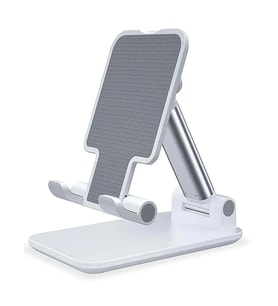 Masaüstü Telefon Standı Yükseklik ve Açısı Ayarlanabilir Telefon Tutucu ve Tablet Standı (Beyaz)