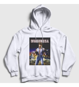 Presmono Unisex Beyaz invasion Chuck Norris Kapüşonlu Sweatshirt 257293tt (Beyaz)