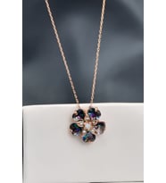 Papatya Silver 925 Ayar Gümüş Mistik Taşlı Mine Çiçeği Kadın Kolye (Rose)