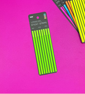 İnce Uzun Şerit Renkli Postit Kitap Ayracı Ayraç Post-it (Yeşil)
