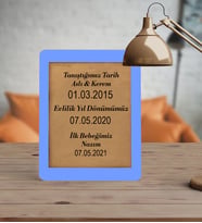 Kişiye Özel Dekoratif Yıl Dönümü Büyük Boy Çerçeve (Mavi)