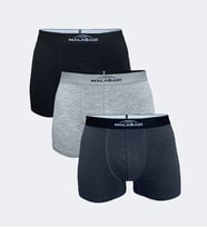Malabadi 3 Lü Paket  Erkek Pamuklu Boxer 3M075 (Siyah-Gri)