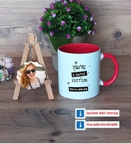 Arkadaşa Hediye Kupa Bardak Beyaz ve Fotoğraflı Ahşap Anahtarlık Hediye Doğum Günü Hediyesi (Model 2)