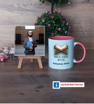 Kuran Kursu Hocası Fotoğraflı Dekoratif Taş, Kupa Bardak Beyaz Hediye (Model 6)