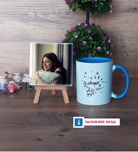 Doğum Günü Hediyesi Fotoğraflı Dekoratif Taş, Kupa Bardak Beyaz Hediye (Model 4)