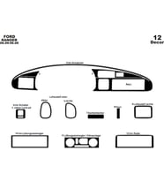 Meriç® Ford Ranger Ön Torpido Kaplama Maun 12 Parça 1999-2006 (Piano Black)
