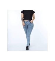 2039 Kadın Likralı Slim Fit Büyük Beden Jeans Kot Denim Pantolon (Açık Mavi)