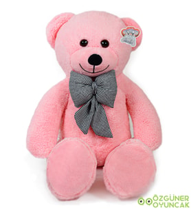 Özgüner 80 cm papyonlu ayıcık(%100 yerli) (Pembe)