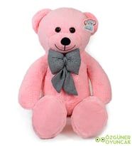 Özgüner 80 cm papyonlu ayıcık(%100 yerli) (Pembe)