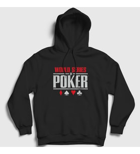 Presmono Unisex Gri Wsop World Series Of Poker Kapüşonlu Sweatshirt 363720tt (Siyah)