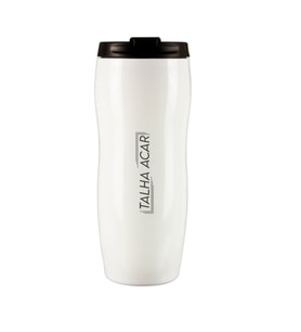 İnce Belli Çelik Termos Bardak Kişiye Özel 400 ML - M1 (Beyaz)