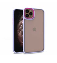 Apple iPhone 11 Pro Max Kılıf Case, Kamera Lens Korumalı Elektroplatin Kaplama Sert PC Koruyucu Colourful Platinum Serisi (Lila)