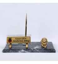 ASLAN BİBLO BULUT RENK VİP SET MASA İSİMLİK HEDİYELİK OFİS MASA İSİMİLĞİ (Koyu Gri)