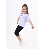Toontoy Kız Çocuk Baskılı Tişört (Mavi)