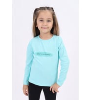 Toontoy Kız Çocuk Baskılı Tişört (Mint Yeşili)
