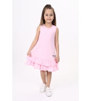 Toontoy Kız Çocuk Baskılı Elbise (Açık Pembe)