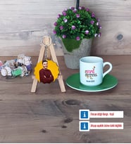 Drama Öğretmeni Türk Kahvesi Fincanı Ahşap Altlıklı ve Fotoğraflı Ahşap Anahtarlık Hediye (Model 9)