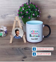 Kimya Mühendisi Kupa Bardak Beyaz ve Fotoğraflı Ahşap Anahtarlık Hediye (Model 9)