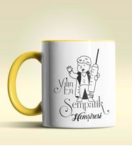 Kişiye Özel Yılın En Sempatik Hemşiresi (Bay) Temalı Turuncu Kupa (Sarı)