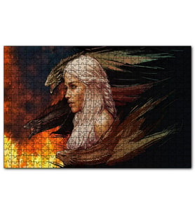 Cakapuzzle Daenerys Targaryen ve Ejderhalar Çizim  Puzzle Yapboz MDF (Ahşap) (255 Parça)