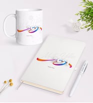 BK Gift Kişiye Özel 2024 Mutlu Yıllar Siyah Defter Kalem ve Kupa Seti-4 (Model 2)