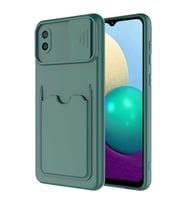 Galaxy A02 Kılıf Zore Kartix Kartlık Bölmeli Kılıf (Yeşil)