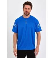 Store Erkek Spor Tişört Baskılı Fitness, Antrenman Fit T-shirt (Mavi)