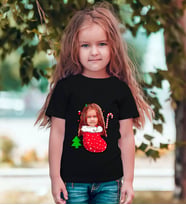 BK Gift Kişiye Özel Kız Çocuk Karikatürlü Beyaz T-Shirt-14 (Siyah)