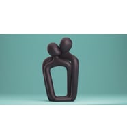 Sevgili Aşk Masa Üzeri dekor-dekoratif heykel hediyelik 13 x 8 x 5 cm (Siyah)