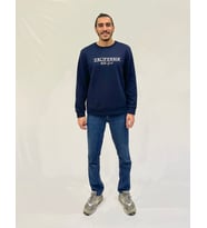 Erkek Bisiklet Yaka Rahat Kalıp 3 iplik Kalın Californıa Baskılı  Sweatshirt SPR24SW32 (Lacivert)