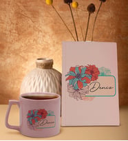 BK Gift Kişiye Özel İsimli Pembe Sert Kapaklı Defter ve Middle Kupa Seti, Arkadaşa Hediye, Yeni İş Hediyesi, Doğum Günü Hediyesi-1 (Model 10)