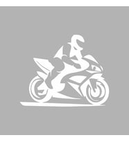Motorcu Sticker Siyah 20x10 CM (Beyaz)