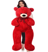 SOLEMIA-  Sevgiliye HEDİYE- 160 cm İthal Kumaş Papyonlu DEV Boy Peluş Ayı (Kırmızı)
