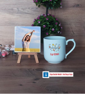 Pedagog Fotoğraflı Dekoratif Taş, Kupa Bardak Beyaz Hediye (Model 5)