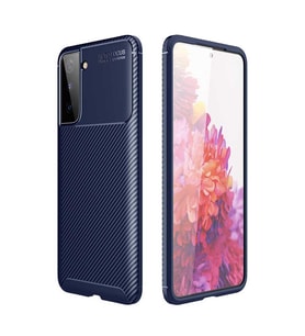 Galaxy S21 Plus Kılıf Zore Negro Karbon Tasarım Silikon Kılıf (Lacivert)