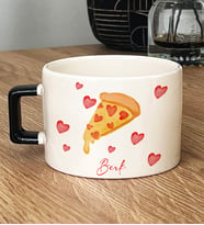 Kişiye Özel Pizza Lover Hediye Lüks Fincan (Siyah)