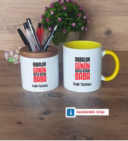 Babalar Günü Hediyesi Kalemlik, Kupa Bardak T Kişiye Özel Hediye Babaya Hediye (Model 10)