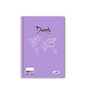 Kareli 40 Yaprak Spiralli Defter A4 Boy Plastik Kapak (1 Adet ) (Mor)