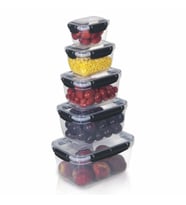 5'li Master Dikdörtgen Saklama Kabı (400 ml - 800 ml - 1400 ml - 2300 ml - 4000 ml) (Antrasit)